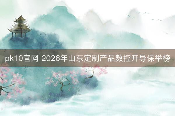 pk10官网 2026年山东定制产品数控开导保举榜