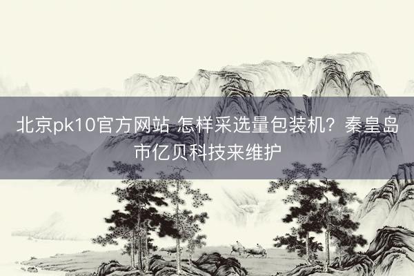 北京pk10官方网站 怎样采选量包装机？秦皇岛市亿贝科技来维护