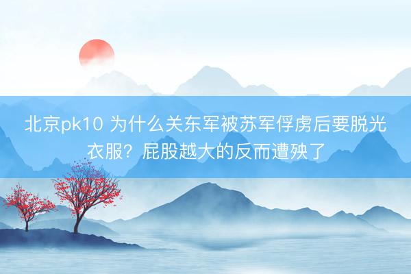 北京pk10 为什么关东军被苏军俘虏后要脱光衣服？屁股越大的反而遭殃了