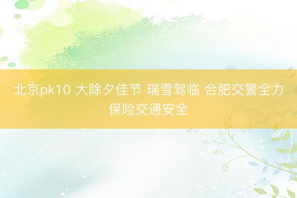 北京pk10 大除夕佳节 瑞雪驾临 合肥交警全力保险交通安全