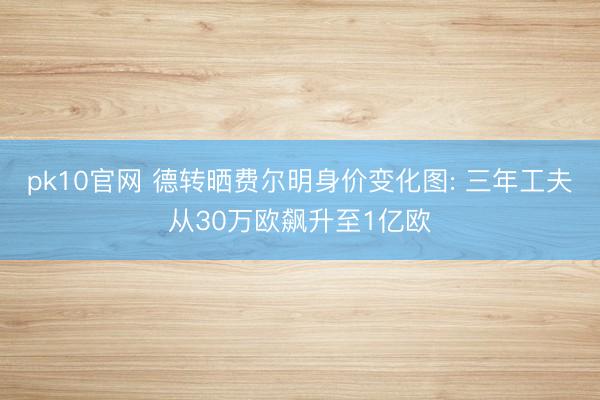 pk10官网 德转晒费尔明身价变化图: 三年工夫从30万欧飙升至1亿欧