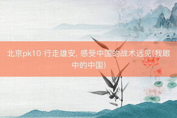 北京pk10 行走雄安， 感受中国的战术远见(我眼中的中国)