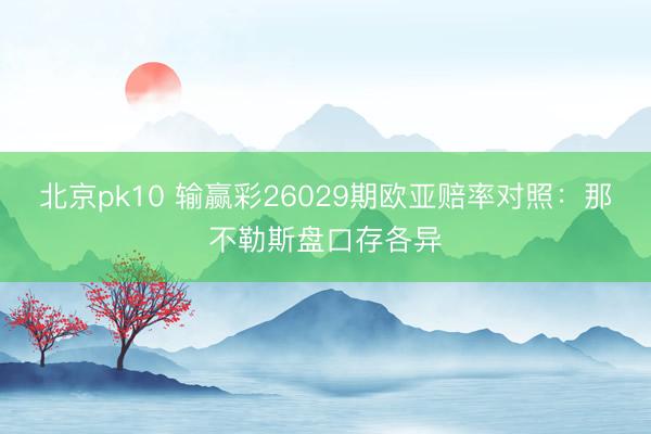 北京pk10 输赢彩26029期欧亚赔率对照：那不勒斯盘口存各异